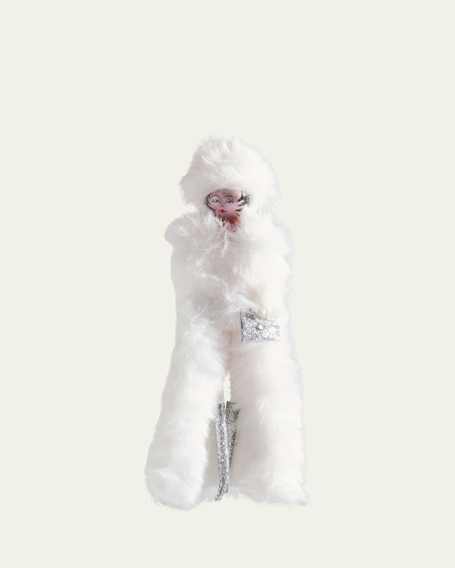 Fashionista in Faux Fur Christmas Ornament